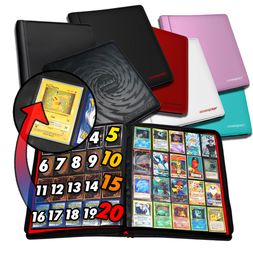 1280 card binder 1280+ Cards 20 Pocket Card Binder Collector Card Album - Pages Compatible with Pokemon Cards, Sports Cards, Yugioh, MTG and Other TCG