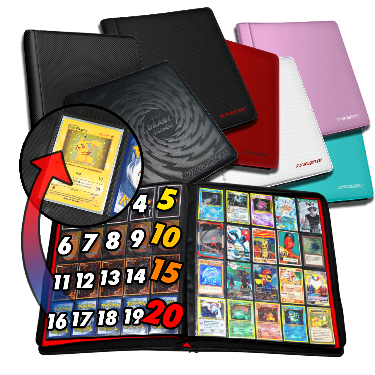 The OG Beast Binder – 20 Pocket TCG Binder | Holds 1,280 Cards