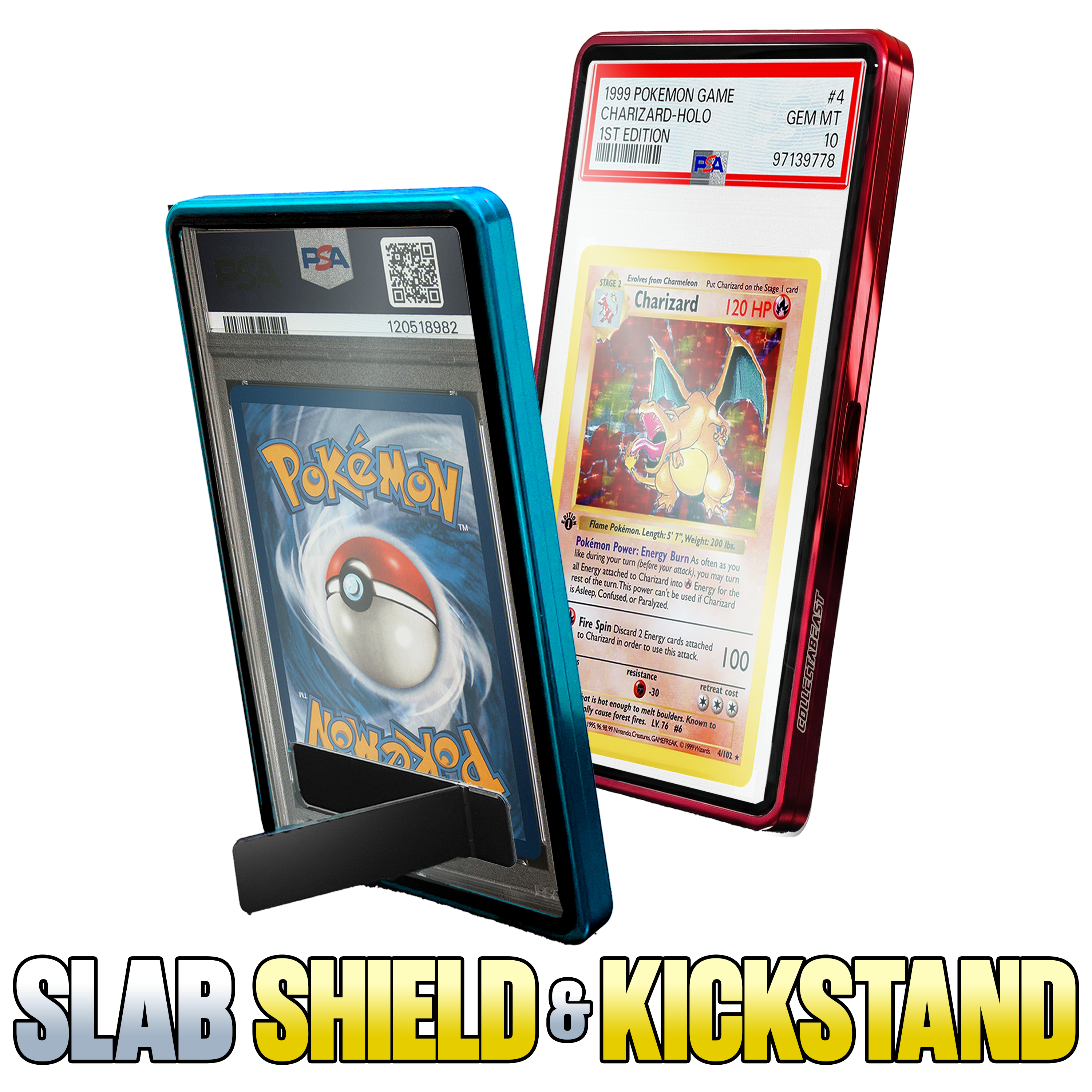 Slab Shield Magnetic Graded Card Display Case with Kickstand for PSA CollectaBeast Slab Shield Magnetic Graded Card Display Case with Kickstand for PSA CollectaBeast