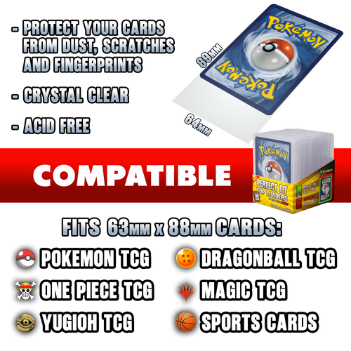 Perfect Fit Sleeves – Inner Card Sleeves for Pokémon, MTG & One Piece (50 Pack)