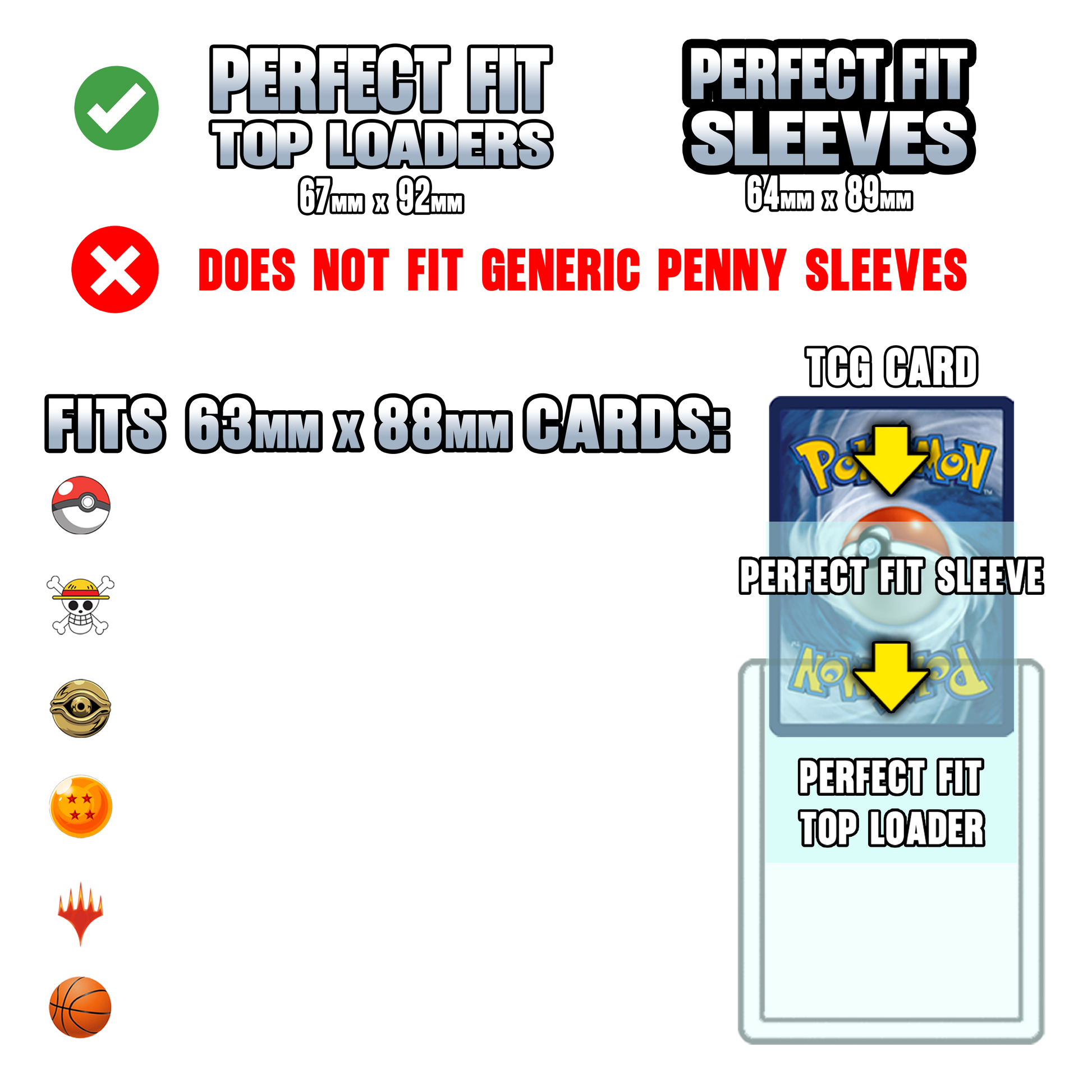 Perfect Fit Toploaders – Precision TCG Card Protectors (50 Pack)