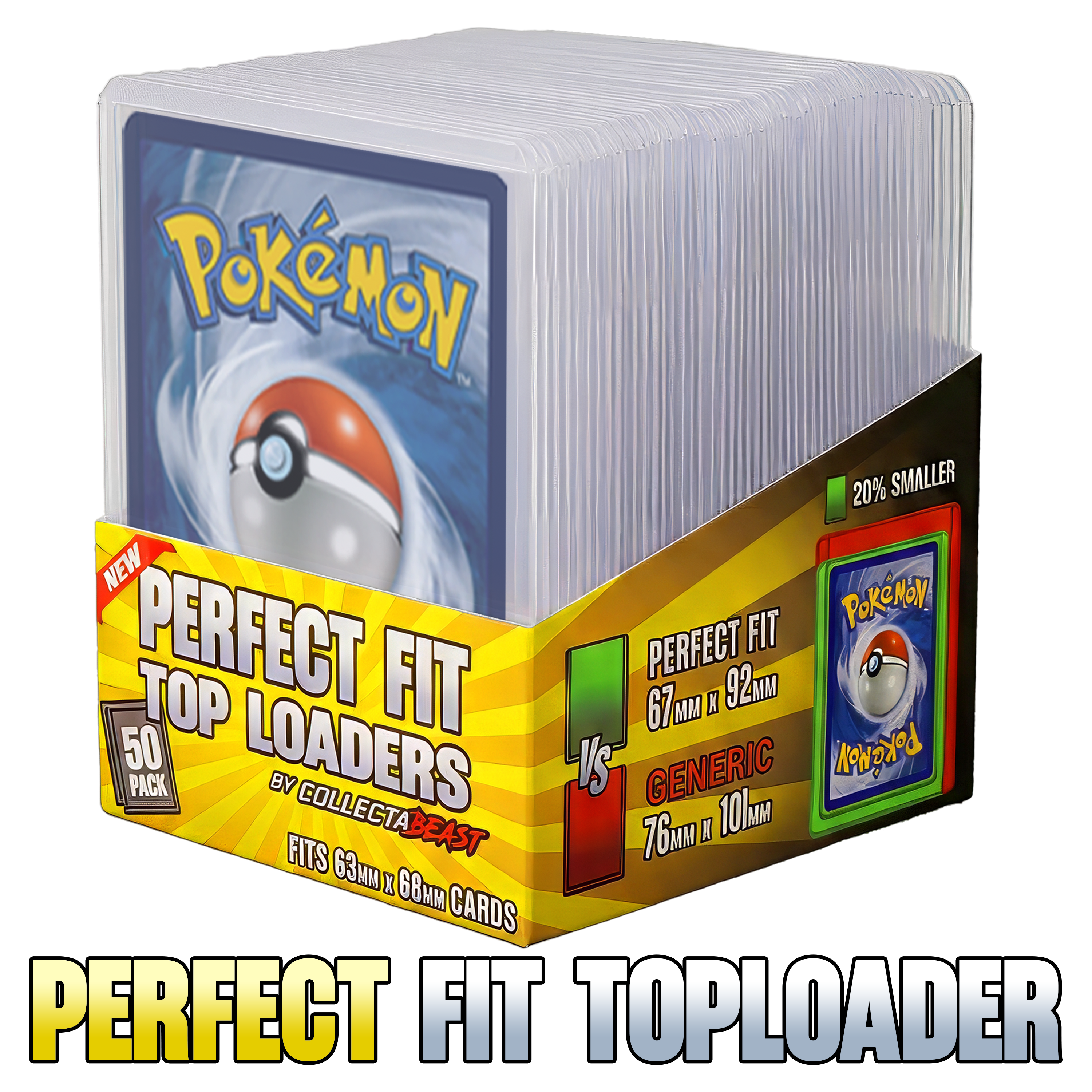 Perfect Fit Toploaders – Precision TCG Card Protectors (50 Pack)